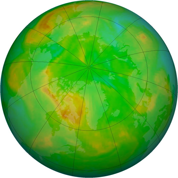 Arctic ozone map for 22 June 2001